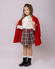 Ensemble manteau rouge pour fille