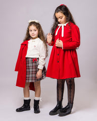 Ensemble manteau rouge pour fille